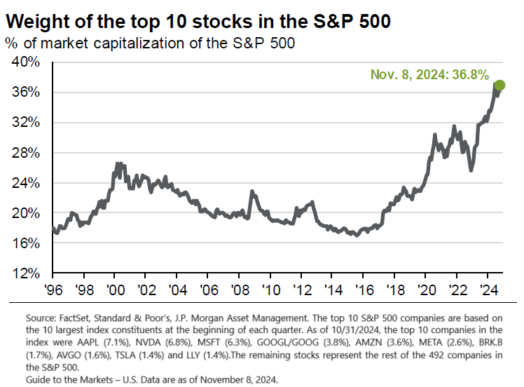 Top 10 S&P 500 Index holdings 11/8/2024